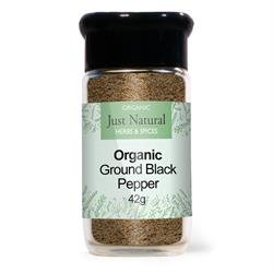 Just Natural Organic Ground Black Pepper 55g Just Natural Glass Jar