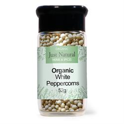 Just Natural Organic White Peppercorns 52g Just Natural Glass Jar