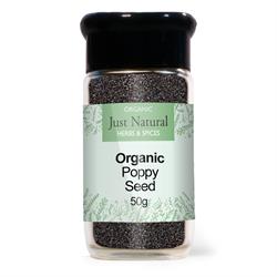 Just Natural Organic Poppy Seed 65g Just Natural Glass Jar