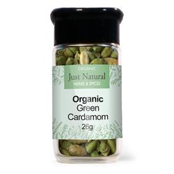 Just Natural Organic Green Cardamom Pods 40g Just Natural Glass Jar