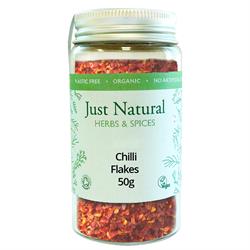 Just Natural Organic Chilli Flakes 40g Just Natural Glass Jar