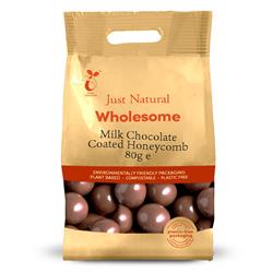 Just Natural Wholesome Milk Chocolate Coated Honeycomb 80g