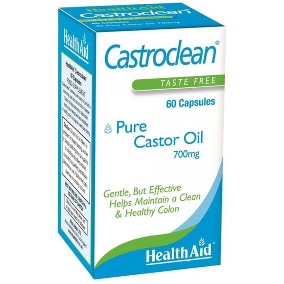 Health Aid Castroclean Pure Castor Oil 60 capsules for a healthy colon