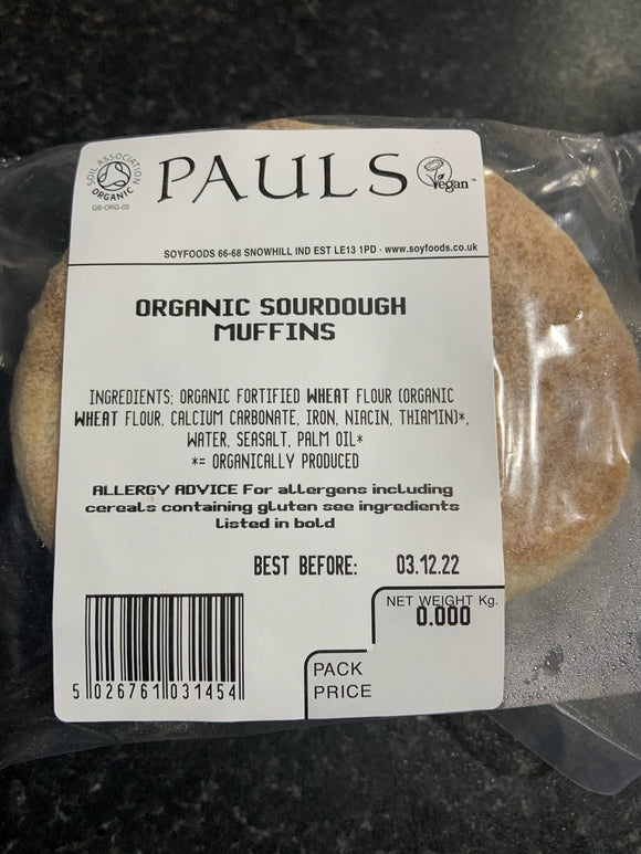 Organic Sourdough Muffins, pack of 2