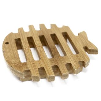 Hemu Wood Soap Dish Fish