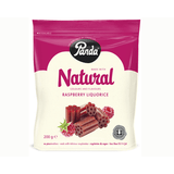 Panda Liquorice, Raspberry natural licorice cuts 200g VEGAN low fat no additives