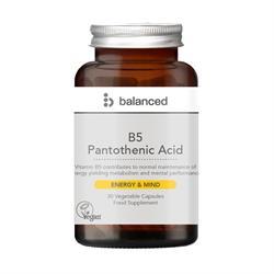 Balanced B5 Pantothenic Acid 30 Veggie Caps - Reusable Bottle 30 capsule