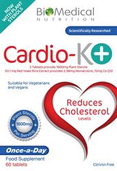 Bio Medical Cardio K PLUS 60 tablets, red yeast rice, plant sterols, coQ10. Cholesterol management VEGAN