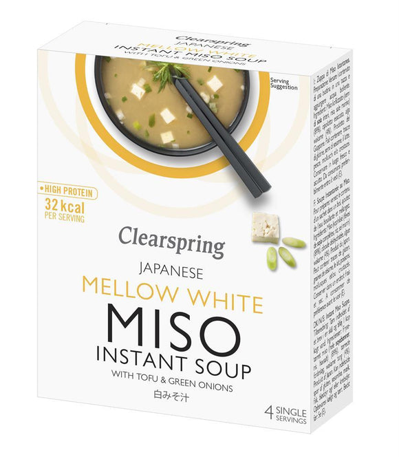 Clearspring Mellow White Instant Miso Soup with Tofu 4 sachets of 10g VEGAN CHILLED