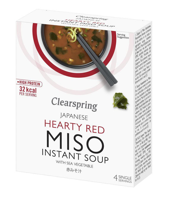 Clearspring Hearty Red Instant Miso Soup with Sea Veg 4 sachets of 10g VEGAN