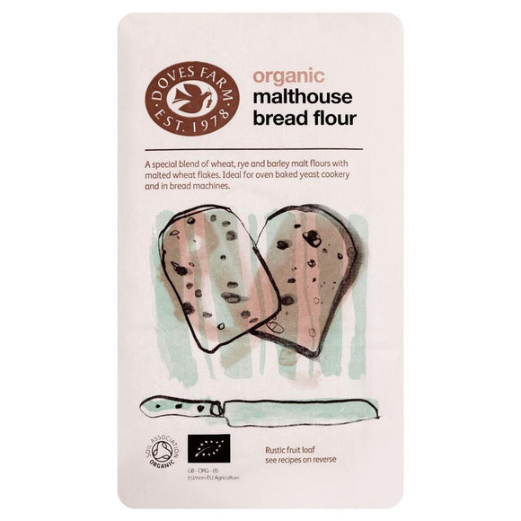 5 x Doves Farm Organic Malthouse Flour 1kg