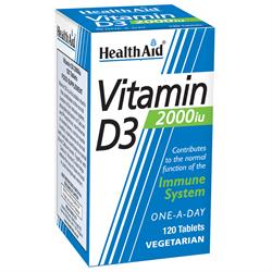 Health Aid Vitamin D3 2000iu 120 vegetarian Capsules