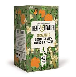 Heath & Heather Organic Green Tea with Orange Blossom 20 envelope bags 40g