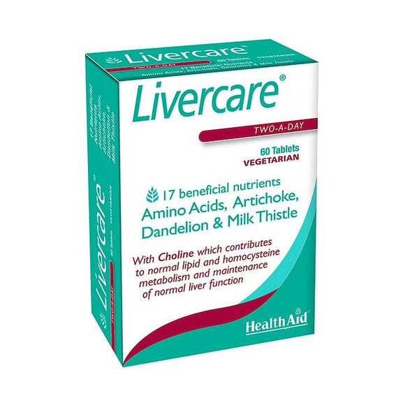 Health Aid Livercare 60 2-a-Day Tablets with Amino Acids, Dandelion & Milk Thistle
