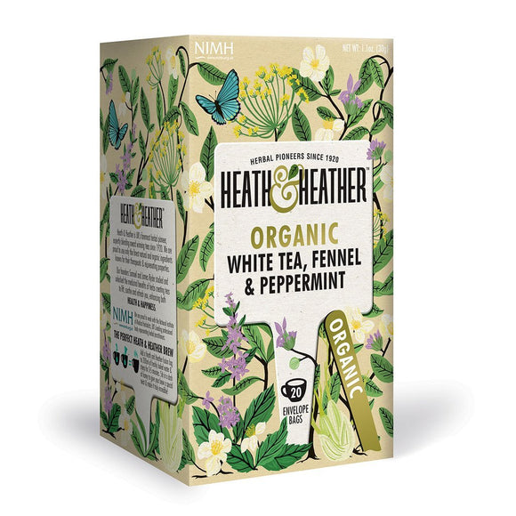 Heath & Heather Organic White Tea, Fennel & Peppermint 20 Bags