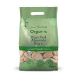 Just Natural Organic BLANCHED Almonds (choose size)