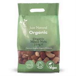 Just Natural Organic  Mixed Nuts, almond cashew brazil hazelnut 25% each (choose size)