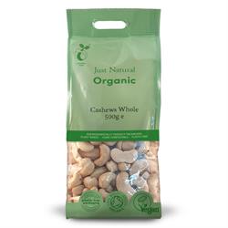 Just Natural Organic Whole Cashew Nuts (choose size)