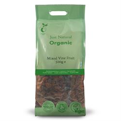 Just Natural Organic Mixed Vine Fruits 500g sultanas, raisins and currants dried fruit