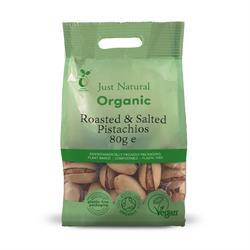 Just Natural Organic Roasted & Salted Pistachio nuts 80g