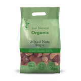 Just Natural Organic  Mixed Nuts, almond cashew brazil hazelnut 25% each (choose size)