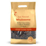 Just Natural Wholesome Milk Chocolate Coated Raisins (choose size)