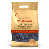 Just Natural Wholesome Dark Chocolate Coated Raisins (choose size)