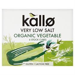 KALLO  Organic Very Low Salt Vegetable Stock Cubes 66g gluten & lactose free
