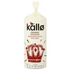 Kallo Organic Rice Cakes Unsalted (No Salt) 130g thick round
