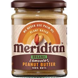 MERIDIAN Organic Peanut Butter Smooth - No Salt, Sugar or Palm Oil 280g VEGAN
