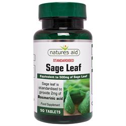 Natures Aid Sage Leaf - 50mg (500mg equiv) 90 Tablets