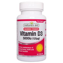 Natures Aid Vitamin D3 5,000iu 60 vegetarian Capsules