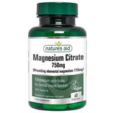 Natures Aid Magnesium Citrate 60 capsules 750mg elemental magnesium 119mg with vitamin B6