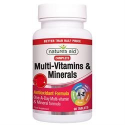 Natures Aid Complete Multi-Vitamins & Minerals (Vegetarian Antioxidant) 90 Tablets (Better Than Half Price)
