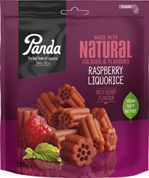 Panda Liquorice, Raspberry natural licorice cuts 200g VEGAN low fat no additives