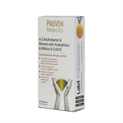 ProVen Probotics A-Z Multi Vitamin & Mineral with Acidophilus, Bifidus & CoQ10 2.5 Billion friendly bacteria 30 capsules