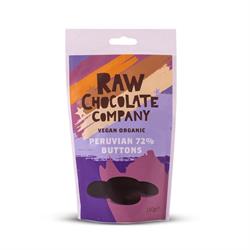 Raw Chocolate Company Organic Peruvian Dark Chocolate Buttons 72% 150g Vegan Drops