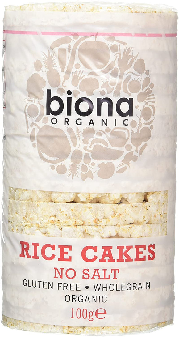 BIONA, Organic Rice Cakes No Salt 100g gluten free wholegrain