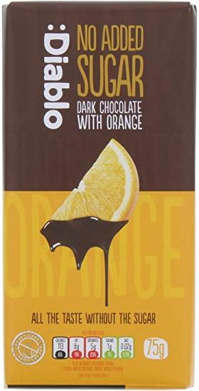 Diablo No added sugar dark chocolate with orange 75g