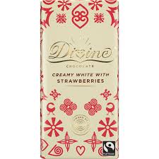 DIVINE WHITE Chocolate with STRAWBERRIES 90g