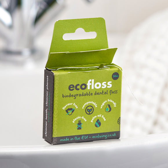 ecoLiving dental floss plant based biodegradable
