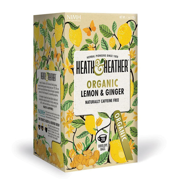 Heath & Heather Organic Lemon & Ginger Tea 20 Bags