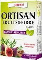 Ortisan Fruit & Fibre 12 Cubes with figs & senna to promote a regular transit