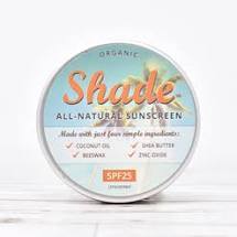 Shade Organic all natural sunscreen SPF25 100ml