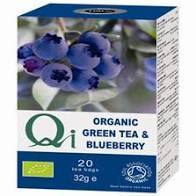 Qi Organic Green Tea & Blueberry 20 tea bags 32g