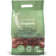 Just Natural Organic Almonds Whole Nut (choose size)