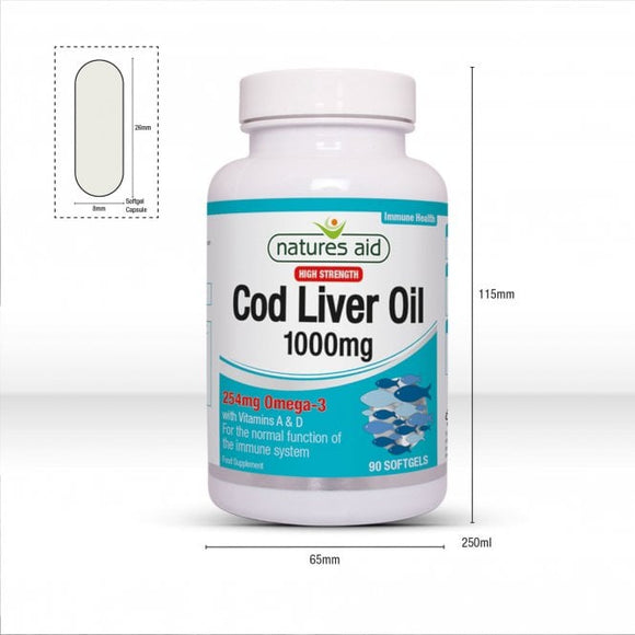Natures Aid Cod Liver Oil (High Strength) 1000mg 90 Caps BETTER THAN HALF PRICE promotion pack