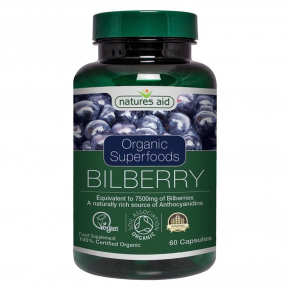 Natures Aid Organic Bilberry 60 Capsules