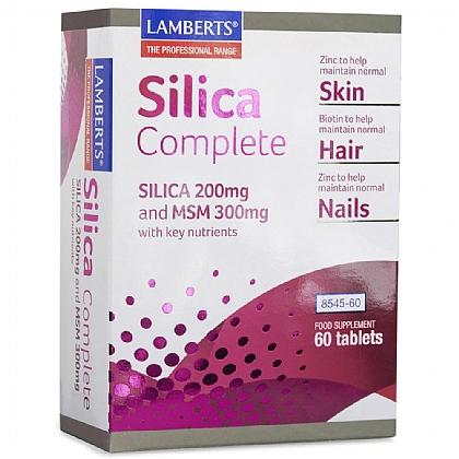 Lamberts Silica Complete 60 tablets with MSM Zinc Biotin for hair skin and nails