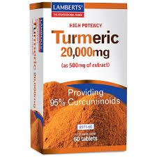 Lamberts Turmeric 60 tablets 20,000mg 500mg extract 95% curcumins